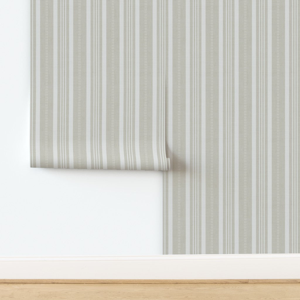 Ticking Stripe Wallpaper – Classic Vertical Stripe Design for Modern and Traditional Interiors