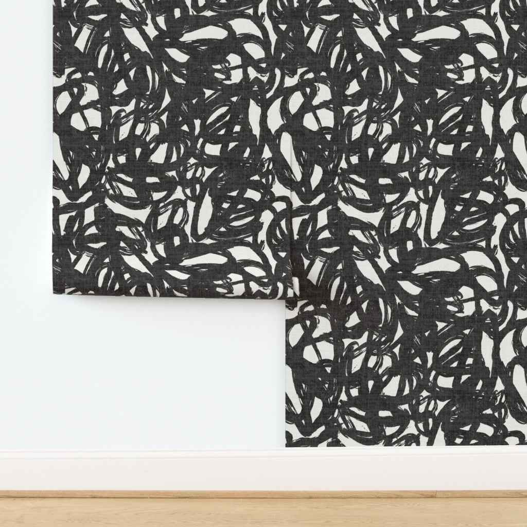 Contemporary Abstract Wallpaper: Painterly Brushstroke Mural for Statement Walls