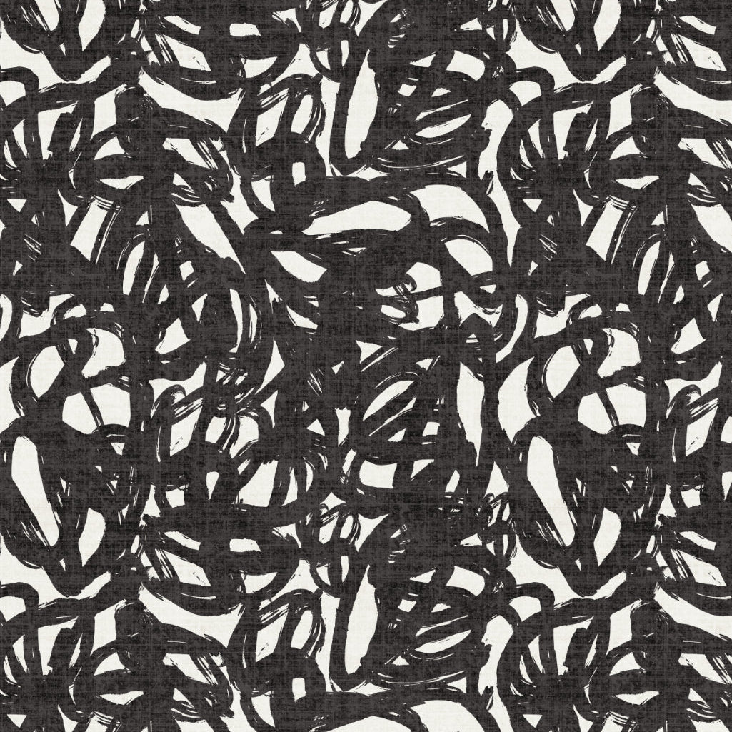 Black and white abstract pattern painterly brush strokes