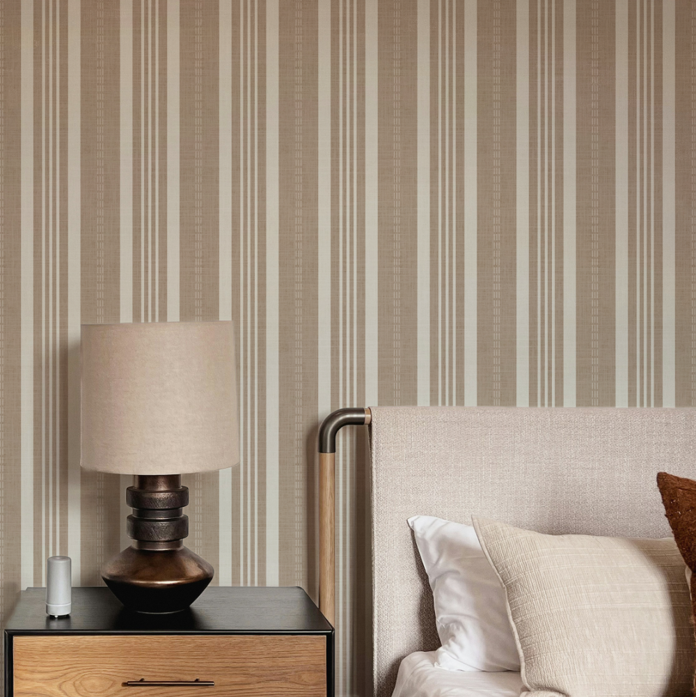 Ticking Stripe Wallpaper | Classic Vertical Stripe Design for Modern and Traditional Interiors