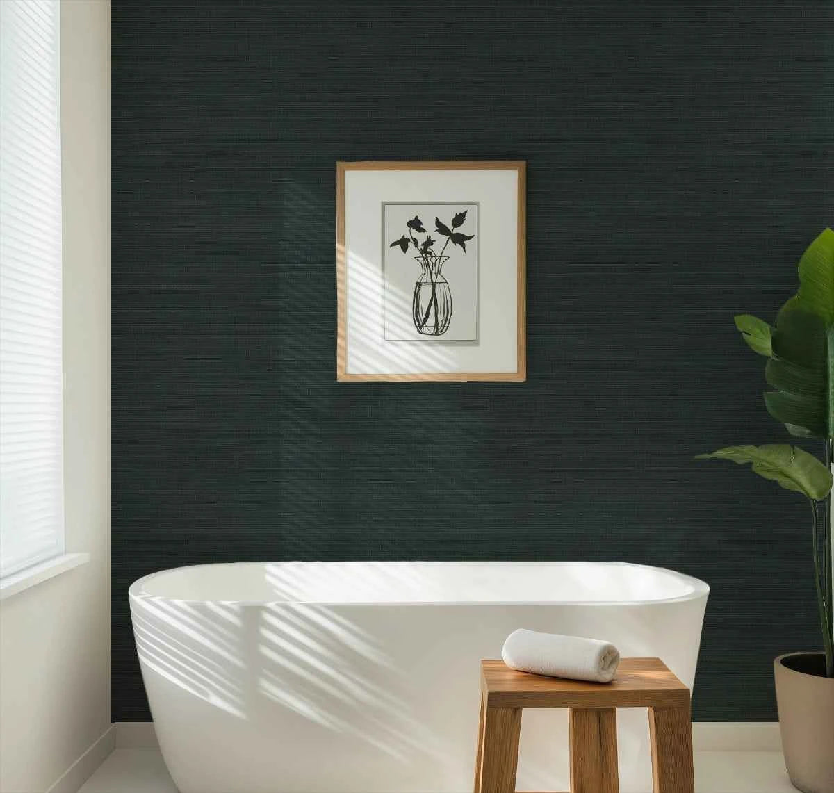 Faux Grasscloth Wallpaper | Solid Colour, Minimalist Woven Texture