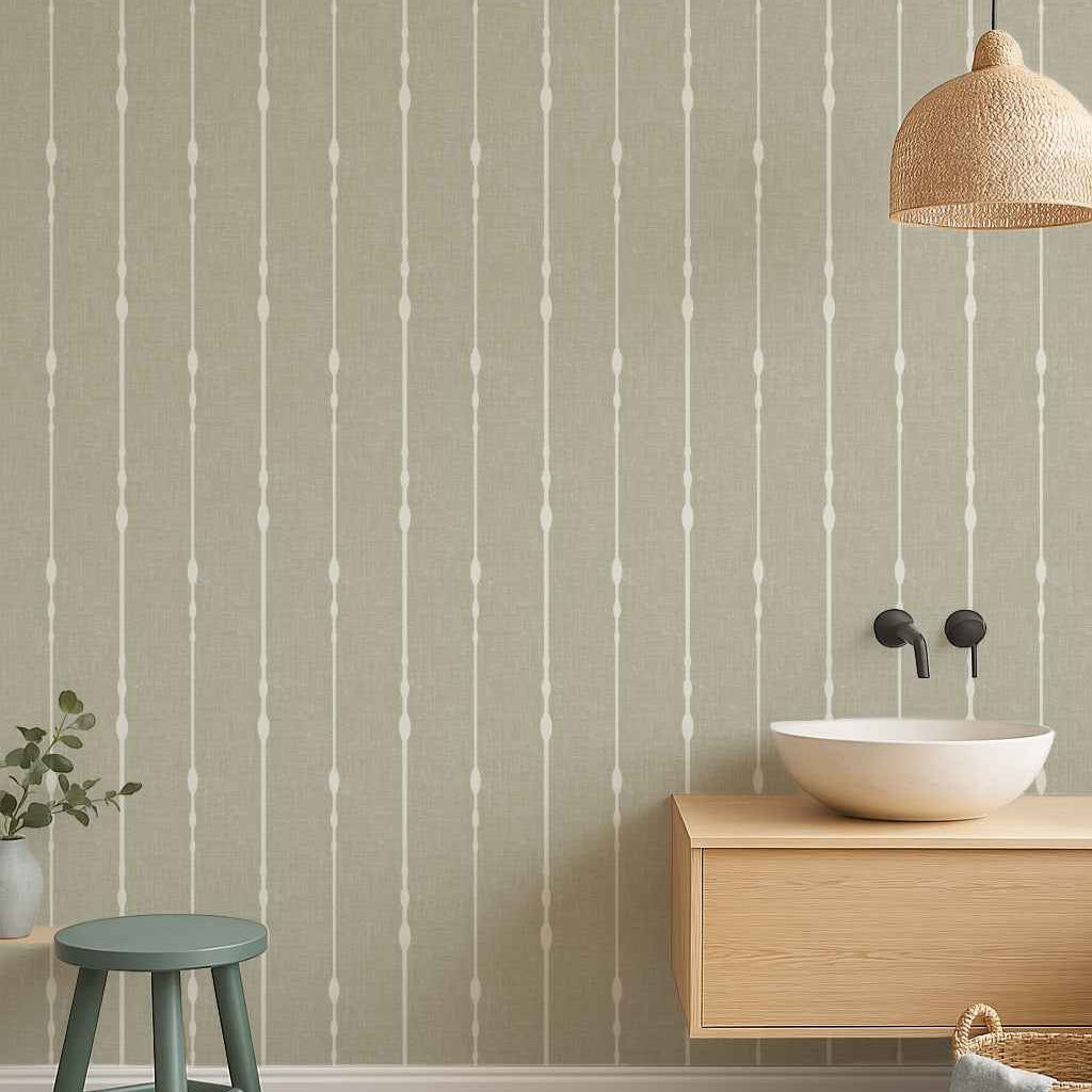 Vertical Striped Wallpaper: Minimalist Geometric Design, With a Mid-Century Twist