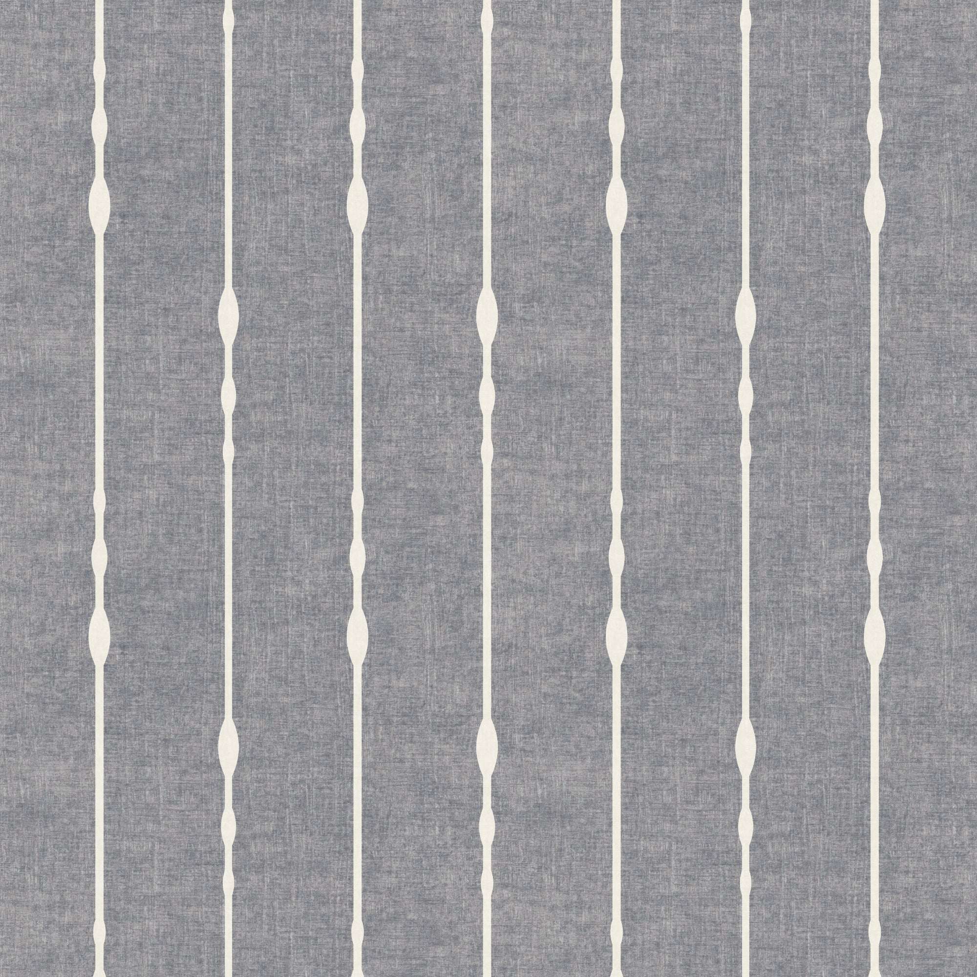 Vertical striped wallpaper with beaded stripe motif on light gray ground and narrow light lines
