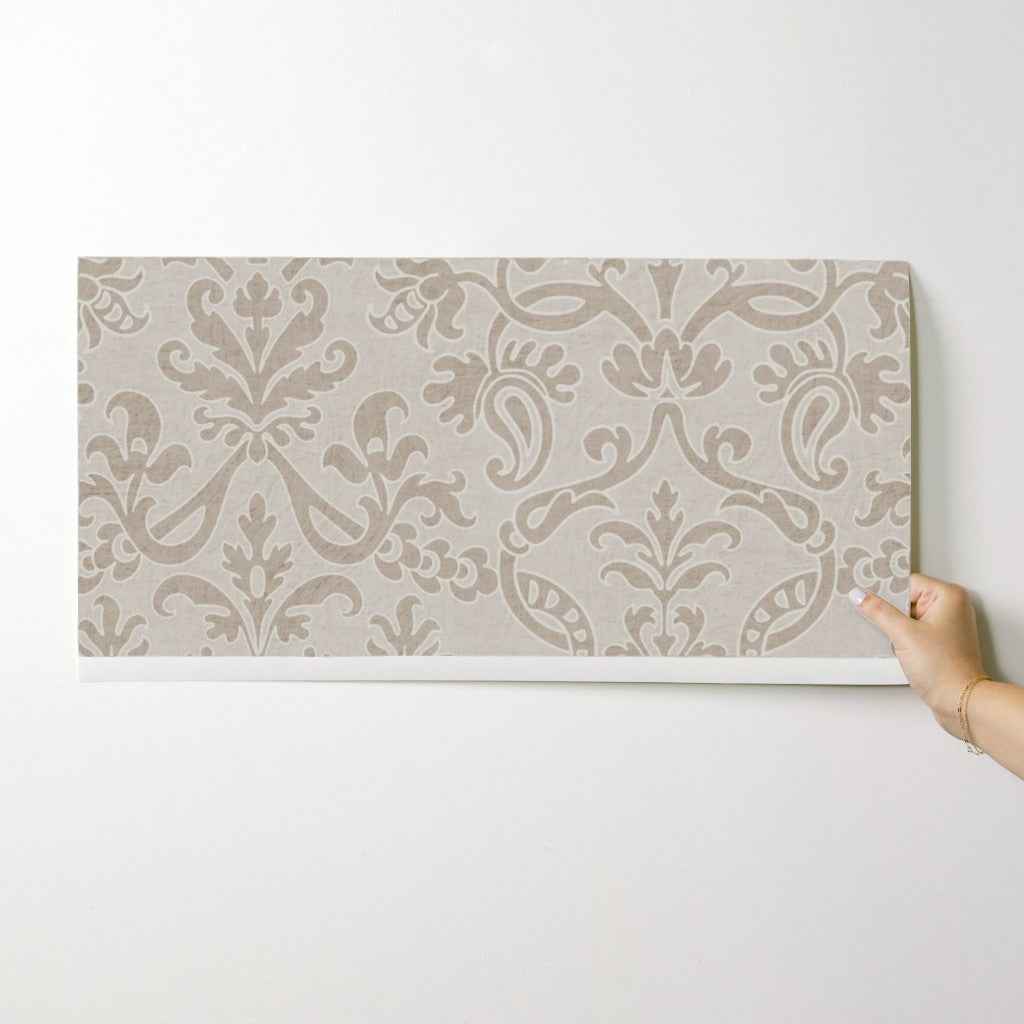 Victorian Damask Floral Wallpaper: Neutral, Pink, Blue & Green Vintage Design for Classic Interiors.