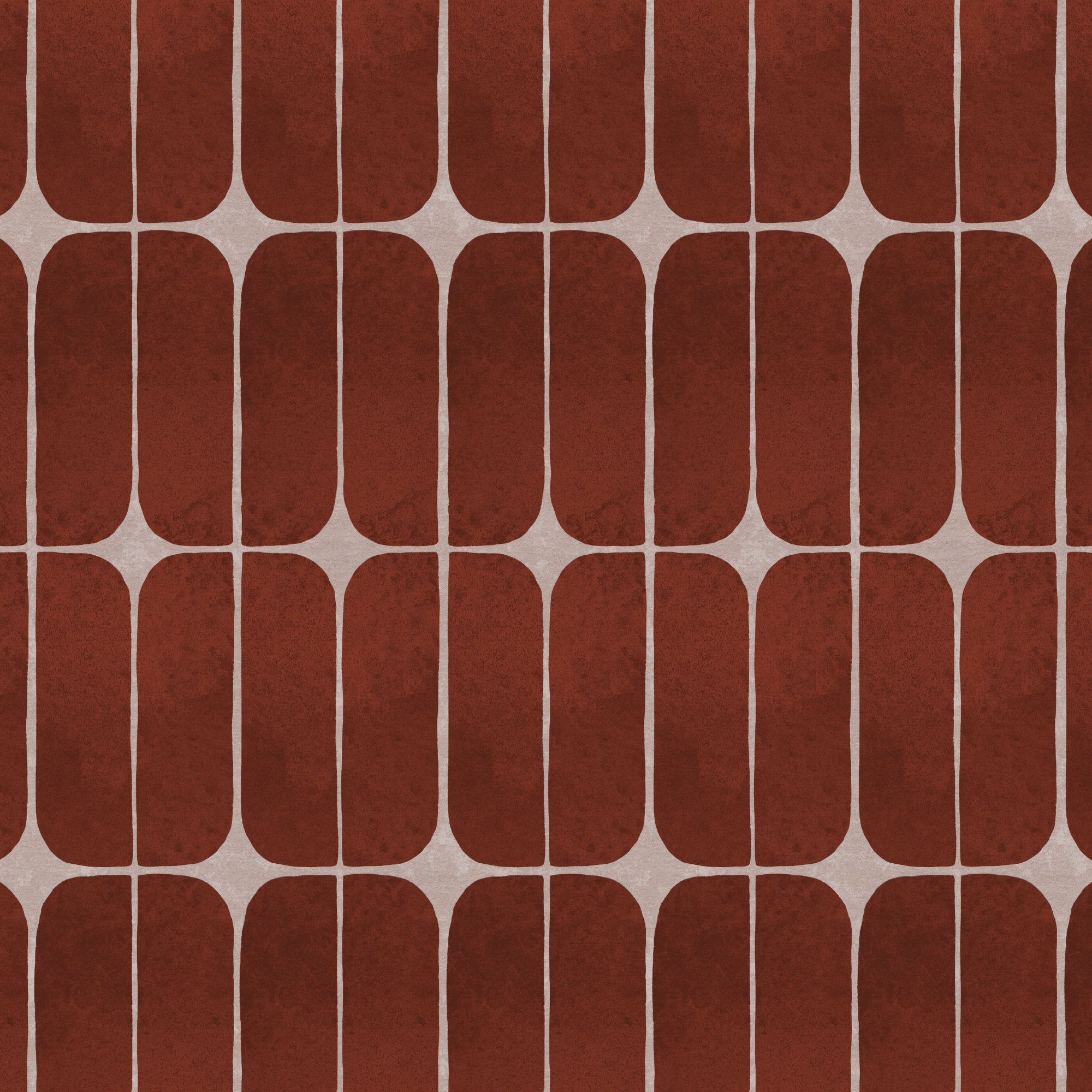 Terracotta retro tile wallpaper swatch showing the stadium pill tiles and subtle gradient