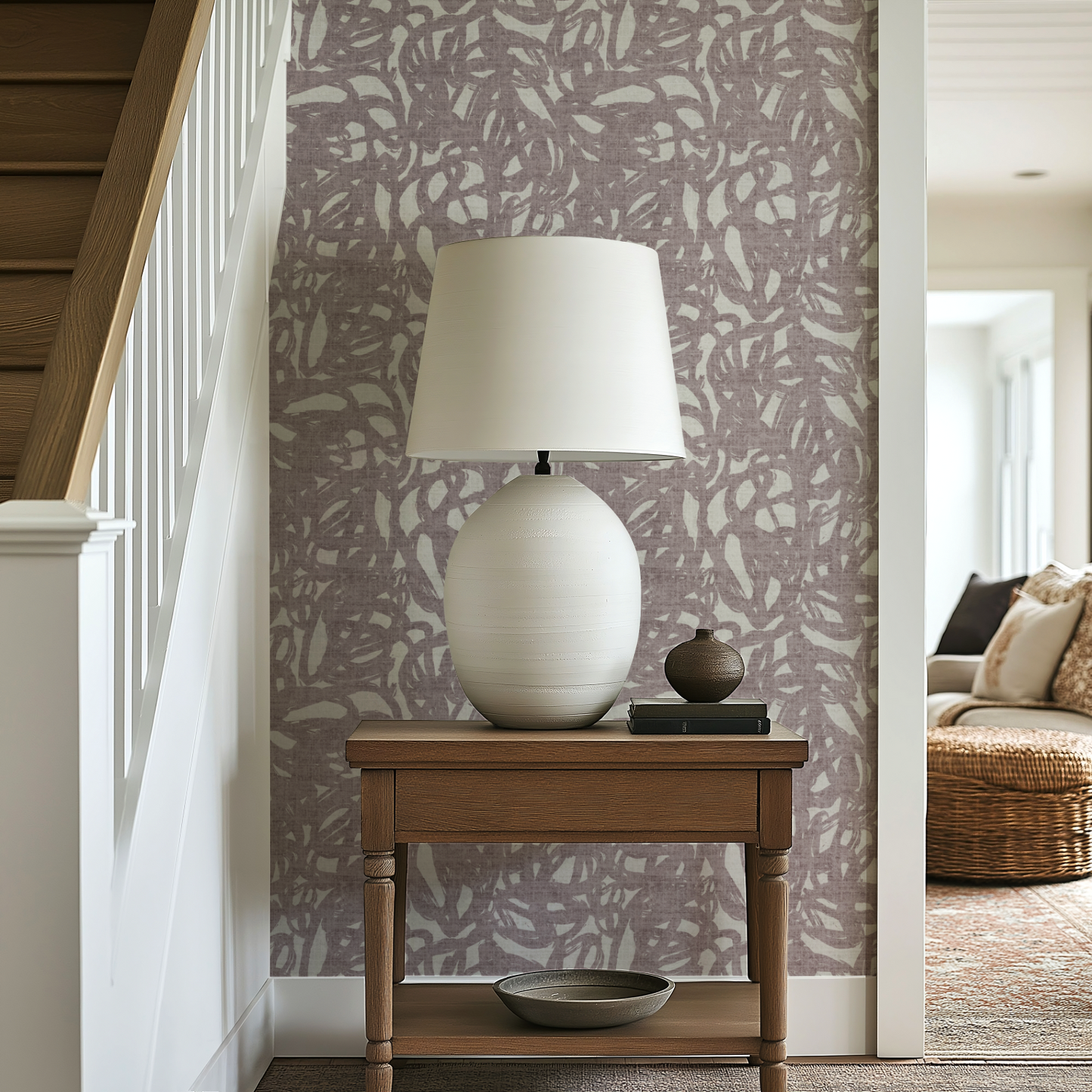 Contemporary Abstract Wallpaper: Painterly Brushstroke Mural for Statement Walls