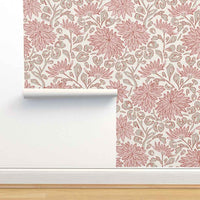 Bold Floral Wallpaper – Hand Drawn Dahlia Design for Modern Feature Walls