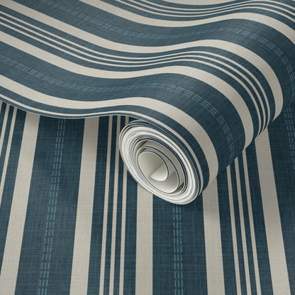 Ticking Stripe Wallpaper – Classic Vertical Stripe Design for Modern and Traditional Interiors