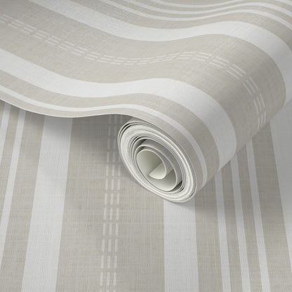 Ticking Stripe Wallpaper – Classic Vertical Stripe Design for Modern and Traditional Interiors