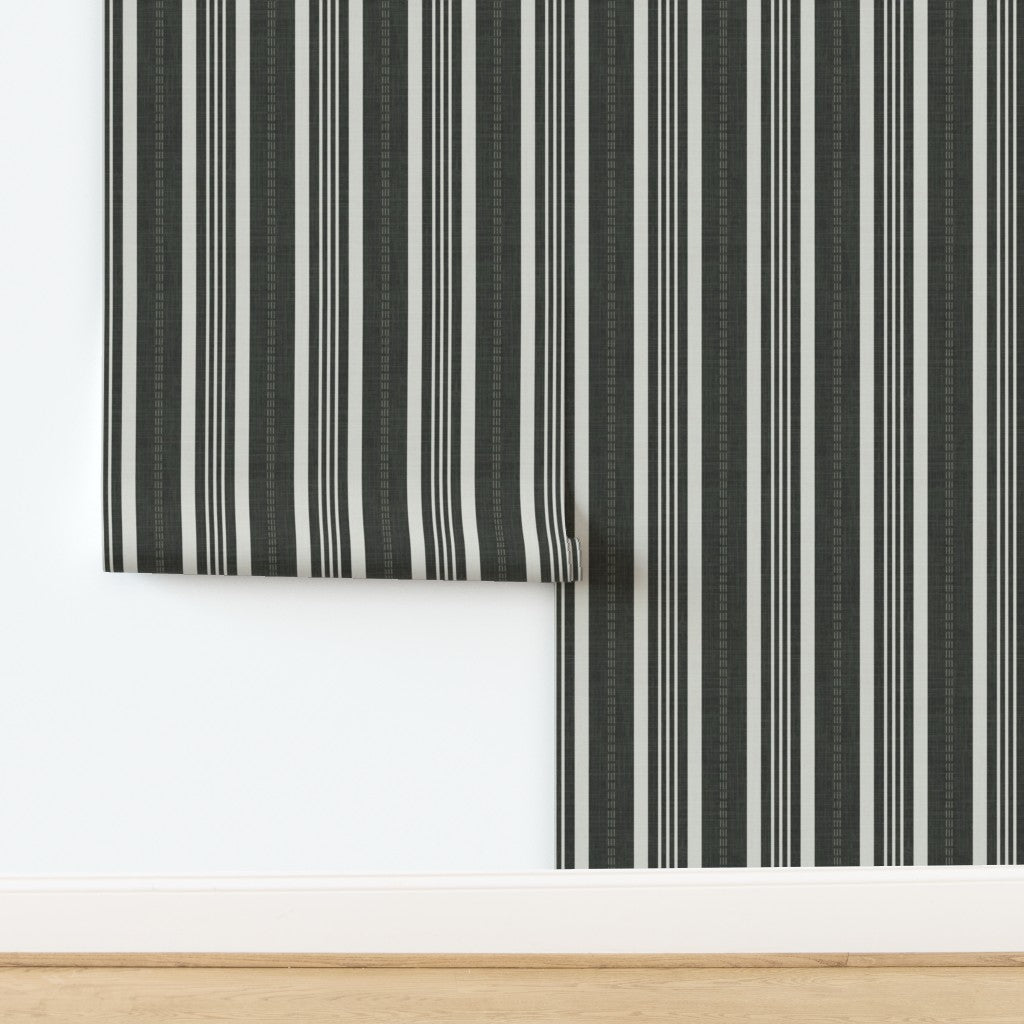 Ticking Stripe Wallpaper – Classic Vertical Stripe Design for Modern and Traditional Interiors