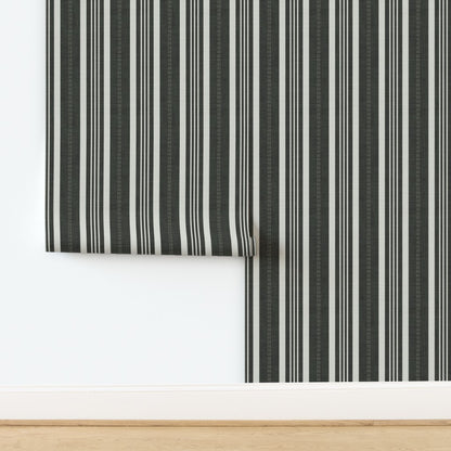 Ticking Stripe Wallpaper – Classic Vertical Stripe Design for Modern and Traditional Interiors
