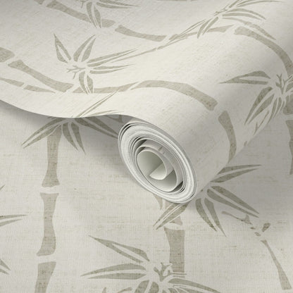Japandi Bamboo Wallpaper – Minimalist Botanical Wallcovering in Neutral and Pastel Tones