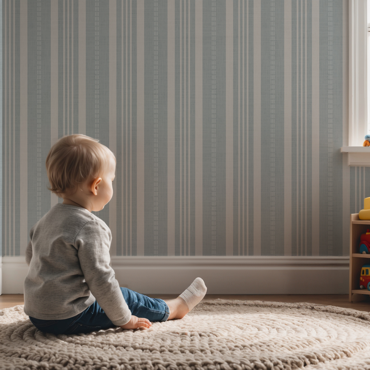 Ticking Stripe Wallpaper | Classic Vertical Stripe Design for Modern and Traditional Interiors