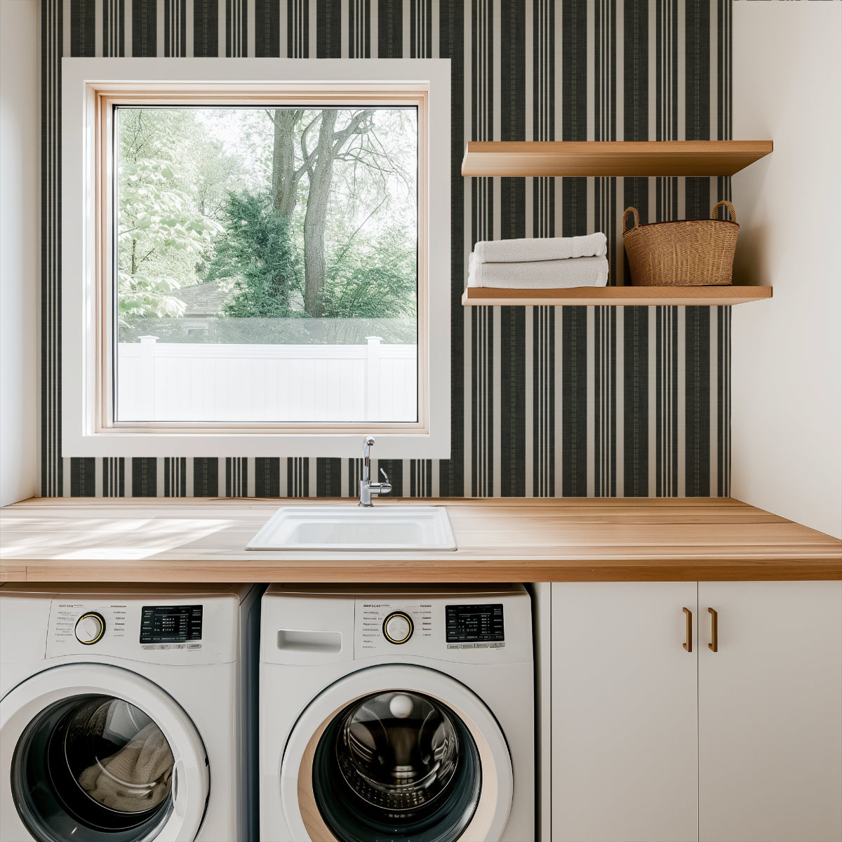 Ticking Stripe Wallpaper | Classic Vertical Stripe Design for Modern and Traditional Interiors