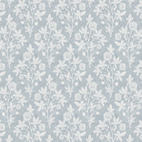 Block Print Floral Wallpaper: Classic Vintage Botanical Farmhouse Pattern