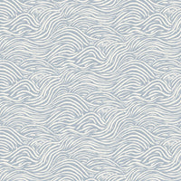 Wavy line wallpaper pattern on a light blue background
