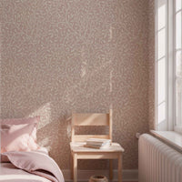 Botanical Leaf Wallpaper in Burgundy, Blue, Green, Beige & Grey â€“ Modern Foliage Design