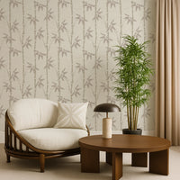 Japandi Bamboo Wallpaper: Minimalist Botanical Design for Calm, Modern Spaces
