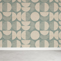 Mid-Century Modern Geometric Wallpaper - Retro 1950s Circle Design