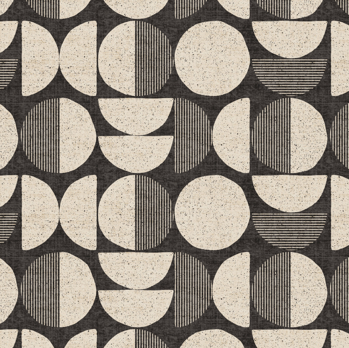 Mid-Century Modern Geometric Wallpaper - Retro 1950s Circle Design