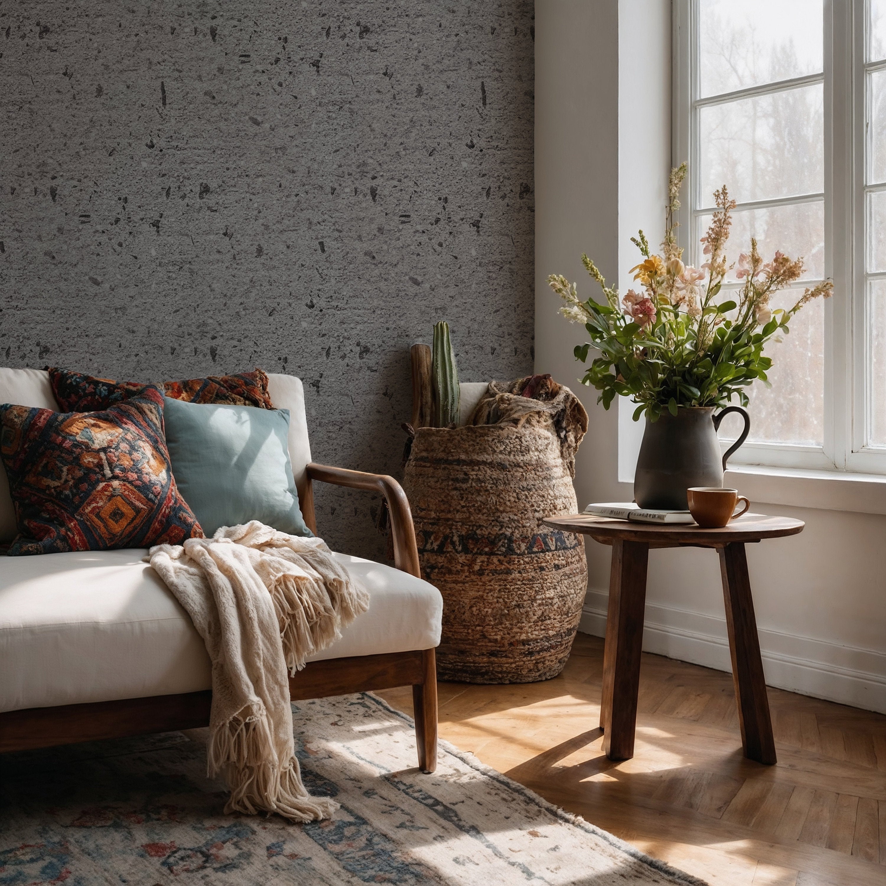 Faux Concrete Wallpaper – Urban Style Cement Effect