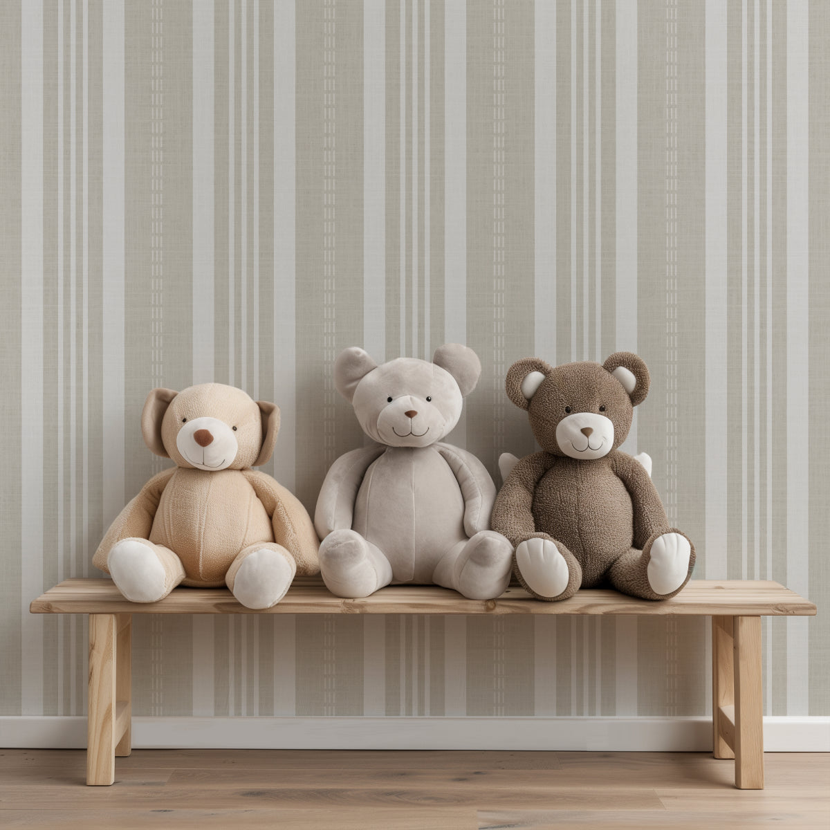 Ticking Stripe Wallpaper | Classic Vertical Stripe Design for Modern and Traditional Interiors