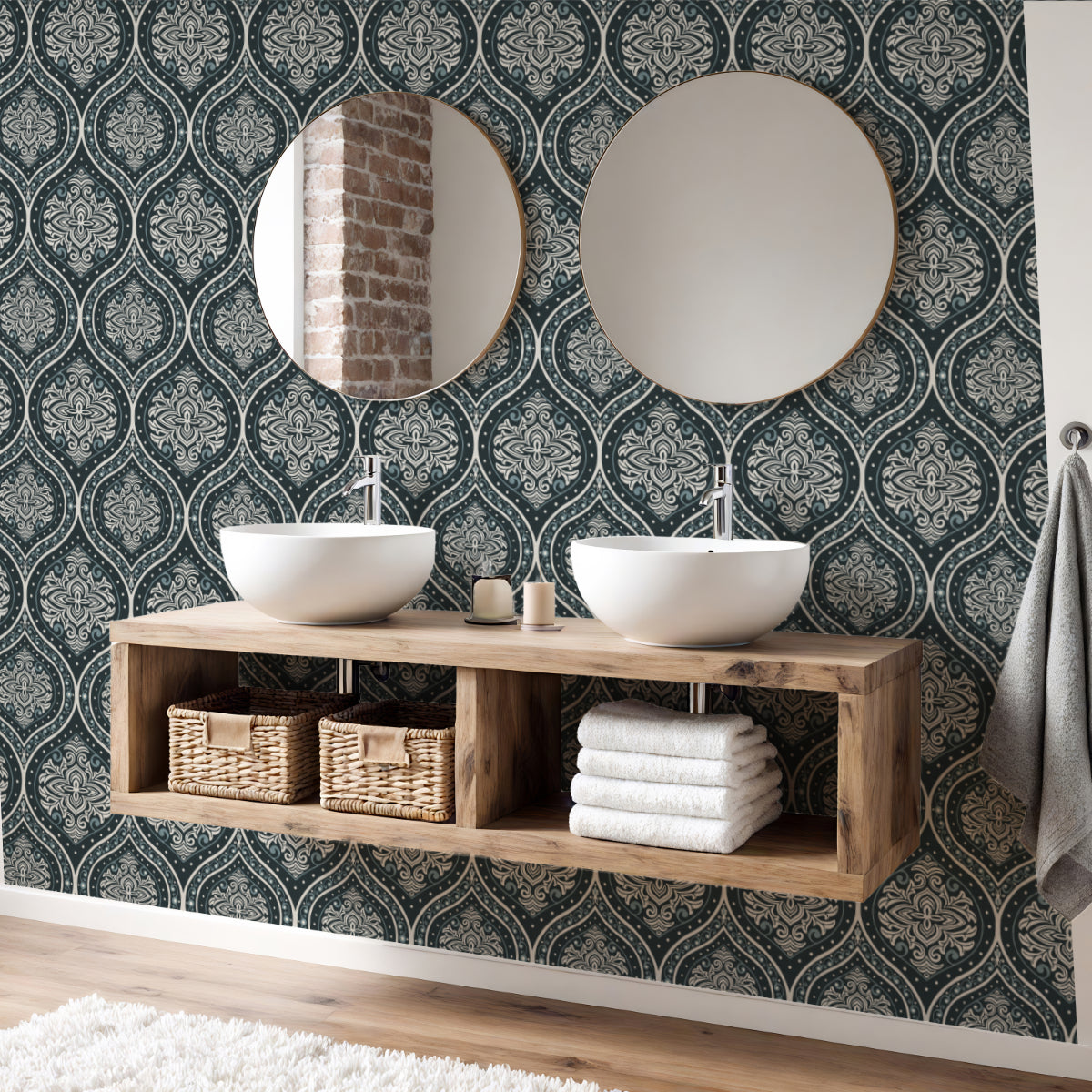 Victorian Damask Wallpaper