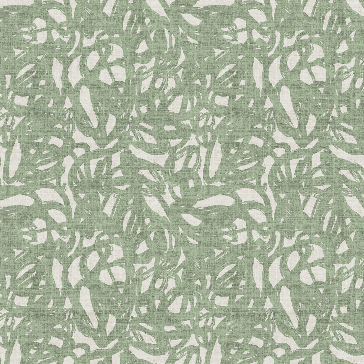 Brushstroke wallpaper flat lay in sage green showing full abstract pattern repeat