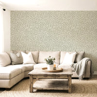 Botanical Print Wallpaper - Hand-Drawn Leaf Silhouette Design