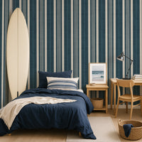 Ticking Stripe Wallpaper | Classic Vertical Stripe Design for Modern and Traditional Interiors
