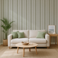 Ticking Stripe Wallpaper | Classic Vertical Stripe Design for Modern and Traditional Interiors