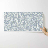 Coastal Waves Wallpaper in Blue: Minimalist Ocean-Inspired Design for Modern Interiors